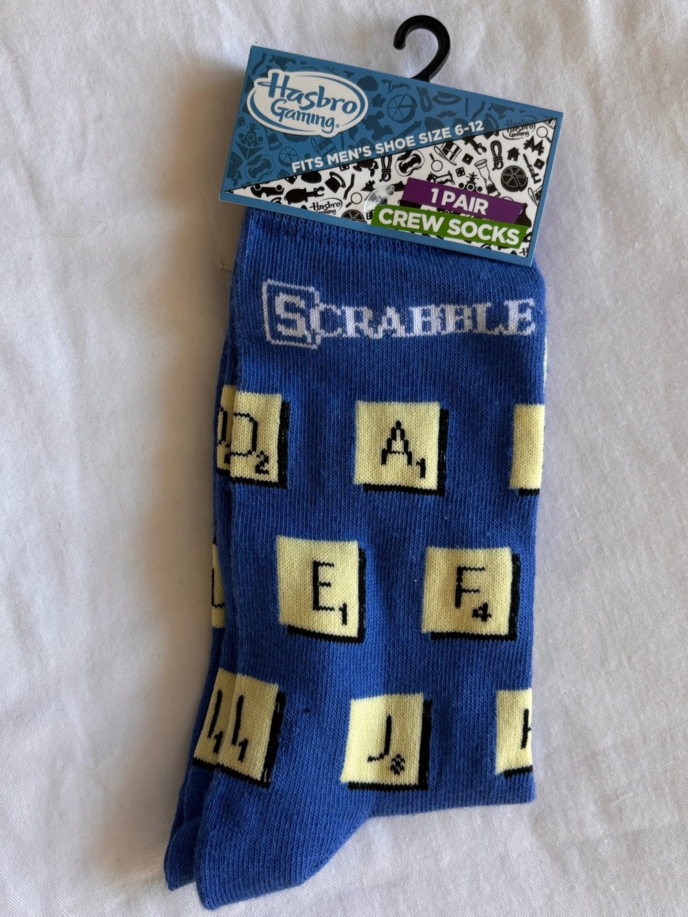 NEW Adult Scrabble Game Socks Hasbro Games